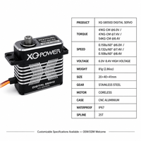 Servomoteur numérique sans noyau étanche IP67 54kg XQ-S8050D avec engrenage en acier inoxydable et boîtier CNC pour camion RC, crawler, bateau 6V-8.4V