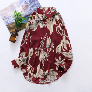 2025 스타일 여성의 새로운 스타일 루즈한 칼라 긴 소매 패션 셔츠 플로럴 프린트 - Product Image 3