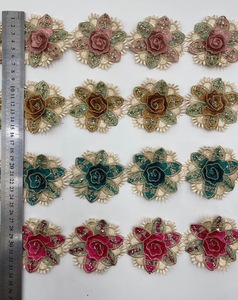 Alta calidad Organza bordado 3D perla Rhinestone mariposa encaje DIY boda joyería velo blanco mariposa Trim, cinturón - Product Image 5