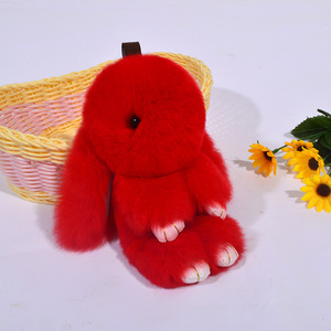 ตุ๊กตากระต่ายขนกระต่ายที่ห้อยในรถตุ๊กตาสัตว์ยัดไส้ขนกระต่ายเลียนแบบตัวการ์ตูน - Product Image 1