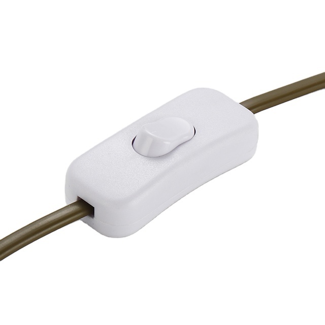 1.2m White Cul Approval 303 Switch Lamp Power Cord Push Button Switch With Power Cord