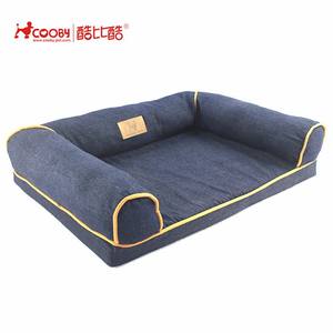 Großhandel Custom Large Recta ngle Pet Cat Bett Atmungsaktives Hundes ofa Bett Gestreift Dual Use-Doppelseitiges Hunden est Katzen nest Zubehör - Product Image 3