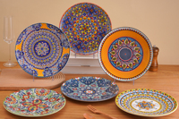 Hnyijiayi nordique bohême ensembles d'assiettes en céramique vaisselle de fête et décorations de table ensemble d'ustensiles alimentaires de plus grande taille