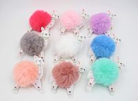 Porte-clés de Noël en fausse fourrure moelleuse pour femme, pendentif de sac, renne porte-bonheur en peluche, petite boule décorative en forme de renne