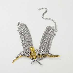 Fashion <b>Statement</b> Bird Crystal <b>Necklace</b> Multi Layer Swallow Shaped Rhinestone Tennis Chain <b>Necklace</b> for Women - Product Image 4