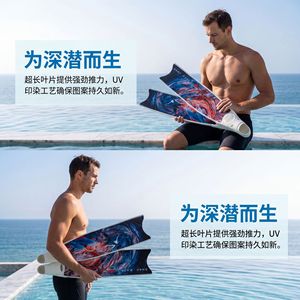Freediving Fin Stickers Leaderfins C4 V3 Scuba Diving Equipment Decorative Waterproof Irregular Shape Gloss Lamination - Product Image 3