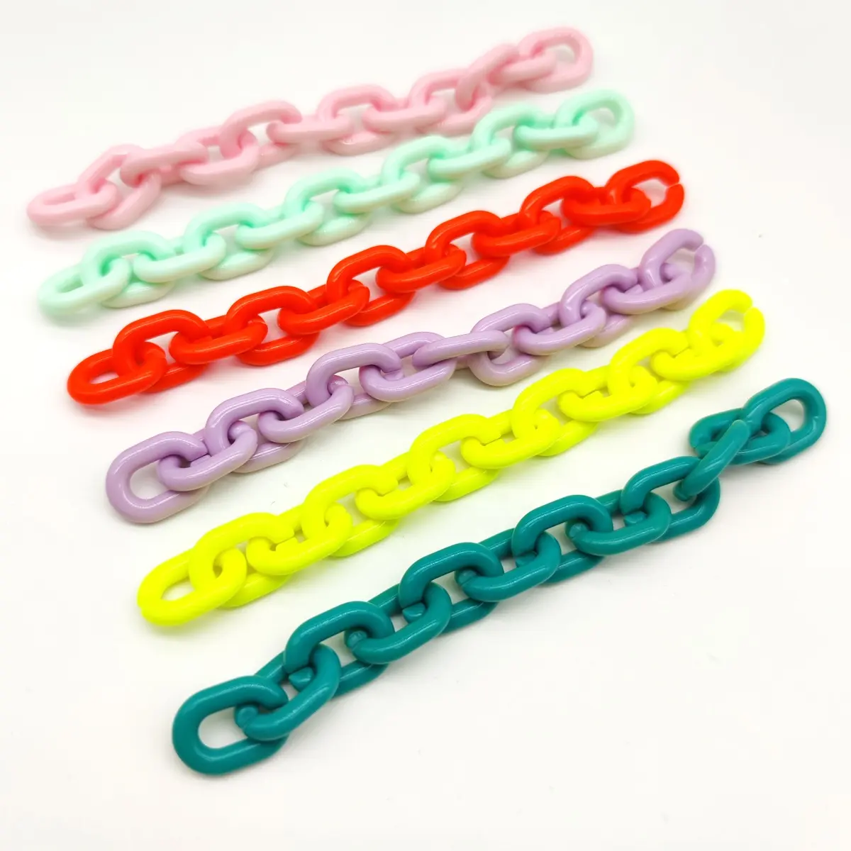 HC-387 Kleurrijke U-Vormige Plastic Acryl Opening Ring Ketting Knoop Groothandel 14*19Mm Diy Bag Bril Ketting Sleutelhanger Acryl