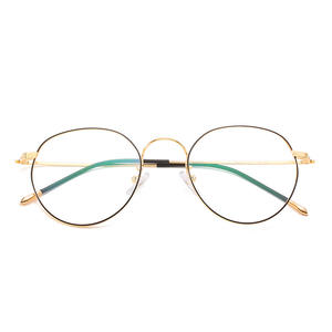 Montures de lunettes rondes Qianai, monture complète, verres en acrylique anti-UV et anti-lumière bleue, forme ovale unisexe pour hommes et femmes - Product Image 2