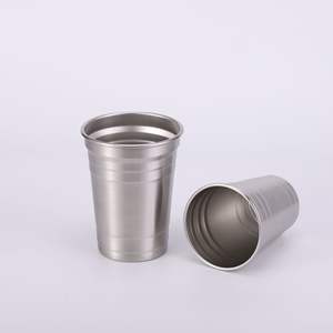 Vaso de Cerveza de Acero Inoxidable 304, Taza de Camping de Metal de Pared Simple <span class=keywords><strong>con</strong></span> Borde Enrollado, Vaso Portátil para Cerveza y Café al Aire Libre - Product Image 2