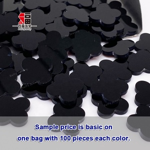 BaiFu Jewelry moda plana doble cara tréboles de cuatro hojas ónix negro natural - Product Image 4