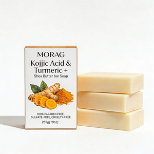 Savon au curcuma, à l'acide kojique, au citron et au beurre de karité 10 oz Barre blanchissante naturelle végétalienne pour peaux grasses Anti-acné - Product Image 3