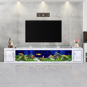 Mueble de <span class=keywords><strong>TV</strong></span> con Pecera de Vidrio para Sala de Estar, Gran Acuario Ecológico con Circulación Automática Integrada para Peces Dorados, Uso Doméstico, Sin Necesidad de Agua - Product Image 2