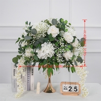 Vente flash - Centre de table de mariage - Décoration intérieure et extérieure - Boule de fleurs artificielles en rose blanche