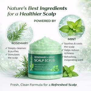 Champú Exfoliante para el Cuero Cabelludo con Romero y Menta 2 en 1, Tratamiento Exfoliante para Eliminar la Acumulación y Clarificar el Cuidado del Cabello - Product Image 3