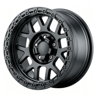 Rueda Forjada Beadlock de 14"-24" Pulgadas, Diseño de Siete Radios Divididos, 5 Birlos, para Jeep Wrangler Todoterreno, Negro Satinado