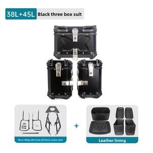 Sistema di Stoccaggio Universale per Moto con Bauletto Triplo in Lega di Alluminio da 38L e Portapacchi Laterale - Product Image 3