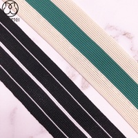 Ruban Jacquard Élastique Imprimé Wenmei 40mm, Rayures Noires et Blanches, 100% Polyester, 50 Yards/Rouleau pour Lingerie