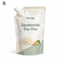 Pochettes souples personnalisées imprimées 200g 300g pour fabrication de bougies, emballage de recharge, sachets souples à bec verseur pour cire de soja