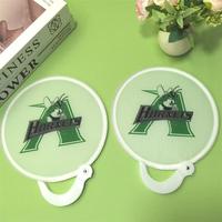Éventail pliant personnalisé style dessin animé avec impression UV, portable, en polyester, pour publicité promotionnelle
