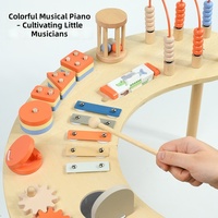 Nouveautés : Table d'activités en bois, labyrinthe de perles, xylophone, marteau à engrenages, jouet éducatif Montessori pour tout-petits, enfants, garçons et filles