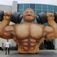 Homme musclé gonflable pour le fitness Publicité Sport Homme puissant Homme musclé géant gonflable avec haltère