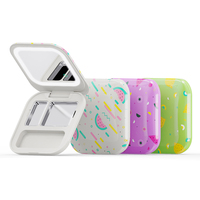 Choebe – Boîtier compact vide en ABS pour fards à paupières, 3 compartiments, avec logo personnalisé, motif mignon, miroir LED et emballage pour poudre pressée (OEM)