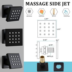 2 pollici ottone <span class=keywords><strong>quadrato</strong></span> cromato finitura bagno massaggio corpo doccia Multi Jet testa idro doccia - Product Image 4
