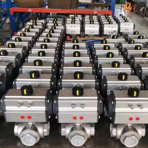 Giá Rẻ 3-Cách Khí Nén Thiết Bị Truyền Động Điều Khiển Bóng Van Threaded Thép Với PTFE Lót OEM Tùy Chỉnh TS Bóng Van Định Vị - Product Image 4