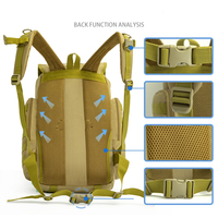 QXMOVING - Mochila Táctica de 35L para Viajes, Deportes, Supervivencia de 3 Días, con Cordón, para Hombres, para Senderismo, Camping, Caza al Aire Libre
