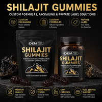 Bonbons Gommeux à l'Extrait de Résine de Shilajit Pur de l'Himalaya, Sans Sucre, Halal, Marque Privée OEM, Vente en Gros, Complément Énergétique