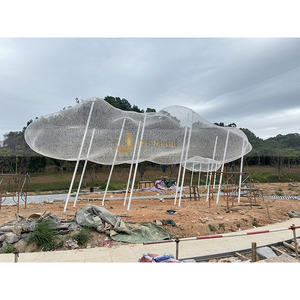 Nuevo Diseño Art Deco, Escultura de Nube Multifuncional de Acero Inoxidable, Resistente al Agua, Pulido Espejo, Montaje en Suelo, para Exteriores - Product Image 4