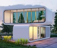 Maison préfabriquée modulaire en acier mobile - Villa et cour - Conception imperméable
