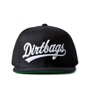 หมวก Snapback ธรรมดาสีดำหมวกแก็ปแบบปักโลโก้ได้ตามต้องการ - Product Image 1