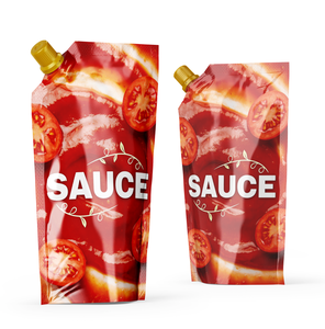 Sachets personnalisés de 150 ml <span class=keywords><strong>pour</strong></span> sauce pommes de terre, jus et liquides, avec bec verseur, qualité alimentaire, pochette souple verticale <span class=keywords><strong>pour</strong></span> sauces et boissons - Product Image 2