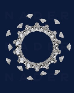 NUEVO ANILLO CON PATRÓN EXCLUSIVO, Oro Blanco de 18K, Anillo de Diamantes Clásico con Certificación IGI para Compromiso y Boda - Product Image 3