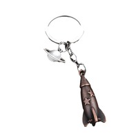Porte-clés fusée spatiale en alliage avec motif étoilé, breloque planète Saturne, cadeau pour professeur d'astronomie