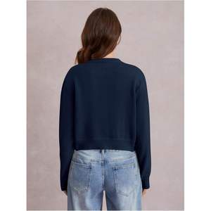 Cárdigan Corto Personalizado para Mujer, Ligero, Tejido, con Botones, Estilo Casual, Moda Otoño 2025 - Product Image 2