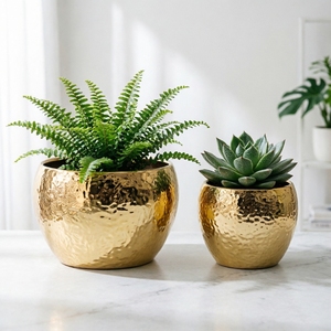 <span class=keywords><strong>Vaso</strong></span> di <span class=keywords><strong>Fiori</strong></span> <span class=keywords><strong>in</strong></span> Ceramica Martellata Placcata Oro, Lussuoso e Moderno, per Arredamento Casa, Soggiorno e Ufficio - Product Image 4