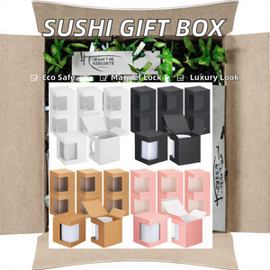 Emballages cadeaux pour sushis, carton, éponge, dorure à chaud, pelliculage mat, recyclables, adaptés aux aliments, 11oz, 12oz, 15oz, emballage magnétique - Product Image 2