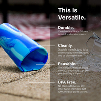 Gobelets en silicone sans BPA de 16 oz, incassables, écologiques, réutilisables, pour café, vin, bière, colorés