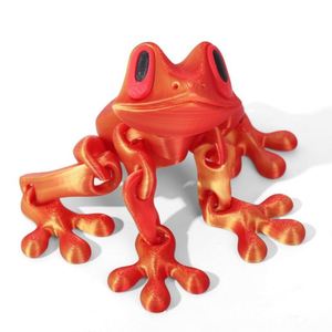 Figurine d'action 3D imprimée en PLA, grenouille colorée, flexible, en cristal, respectueuse des enfants, jouet grenouille magnétique avec autocollants - Product Image 1