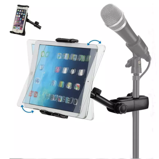 Universal Adjustable ipad Holder Tablet Smartphone Holder for Microphone Stand