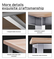 Mesa de Trabajo de Acero Inoxidable con Superficie de Madera para Carnicería, Restaurante, Hotel, Cantina, Procesamiento de Masa