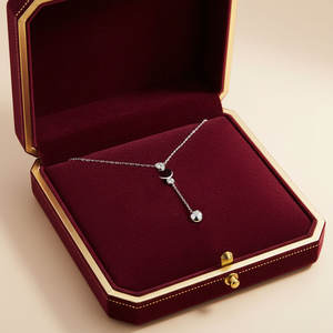 Collar con Colgante de Diseño Geométrico Moderno y Elegante, con Diamantes Naturales Reales en Oro Blanco de 18K - Product Image 4