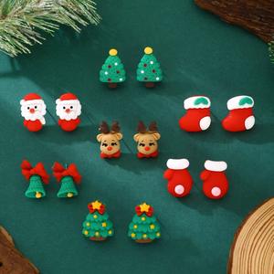 Pendientes colgantes de piedra Natural de Navidad de dibujos animados transfronterizos para mujer Otoño Invierno único lindo árbol de Navidad <span class=keywords><strong>Santa</strong></span> Claus Bell JXX - Product Image 1
