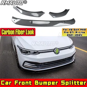 Kit carrosserie pour VW Golf MK8 Pro GTI R-Line 2021-2024, séparateur de pare-chocs avant, aspect fibre de carbone, protection de pare-chocs avant, accessoires de voiture - Product Image 1