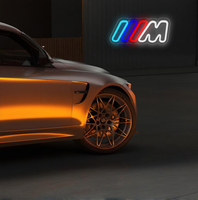 Enseigne néon LED style M aux couleurs de course authentiques, signalétique professionnelle pour logo de voiture, pour la décoration de garage et d'atelier automobile