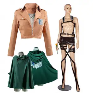 Kostum Cosplay Attack on Titan, kostum anime cosplay green Cape tv & kostum Film