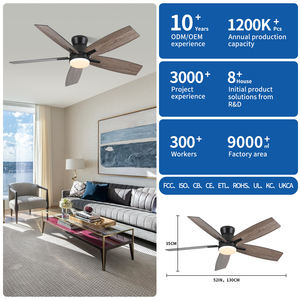 Ventilateurs de plafond LED modernes à commande à distance, moteur DC réversible, pales en contreplaqué, 6 vitesses, 5 pales, <span class=keywords><strong>CRI</strong></span> élevé 95, garantie 5 ans, directement de l'usine - Product Image 5