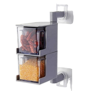 Caja de almacenamiento de corbatas, estante colgante para cocina, sal, azúcar, especias, estante giratorio para condimentos de pared - Product Image 1